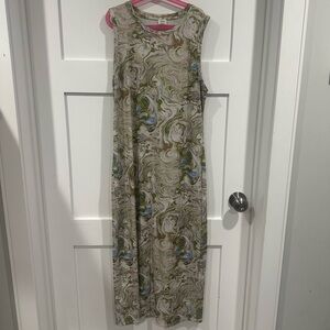 Sleeveless Marble Print Maxi Dress